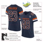 Custom Navy White-Orange Mesh Authentic Football Jersey Custom Navy White-Orange Mesh Authentic Football Jersey