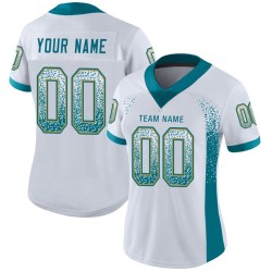 Custom White Teal-Old Gold Mesh Drift Fashion Football Jersey Custom White Teal-Old Gold Mesh Drift Fashion Football Jersey