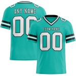 Custom Aqua White-Black Mesh Authentic Football Jersey Custom Aqua White-Black Mesh Authentic Football Jersey