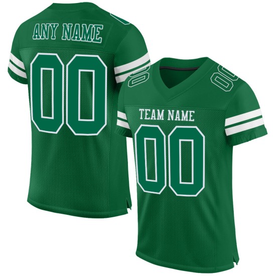 Custom Kelly Green White Mesh Authentic Football Jersey Custom Kelly Green White Mesh Authentic Football Jersey