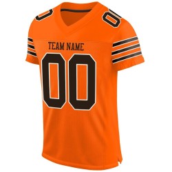 Custom Orange Brown-White Mesh Authentic Football Jersey Custom Orange Brown-White Mesh Authentic Football Jersey
