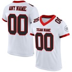 Custom White Black-Red Mesh Authentic Football Jersey Custom White Black-Red Mesh Authentic Football Jersey