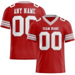 Custom Red White-Gray Mesh Authentic Football Jersey Custom Red White-Gray Mesh Authentic Football Jersey
