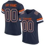 Custom Navy White-Orange Mesh Authentic Football Jersey Custom Navy White-Orange Mesh Authentic Football Jersey