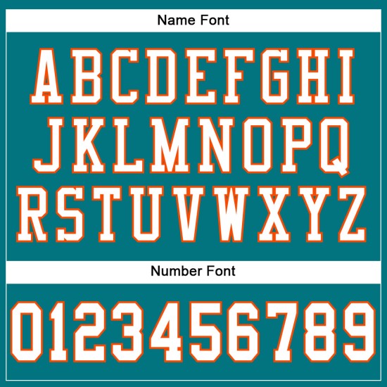 Custom Teal White-Orange Mesh Authentic Football Jersey Custom Teal White-Orange Mesh Authentic Football Jersey