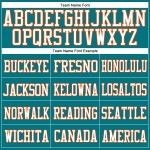 Custom Teal White-Orange Mesh Authentic Football Jersey Custom Teal White-Orange Mesh Authentic Football Jersey